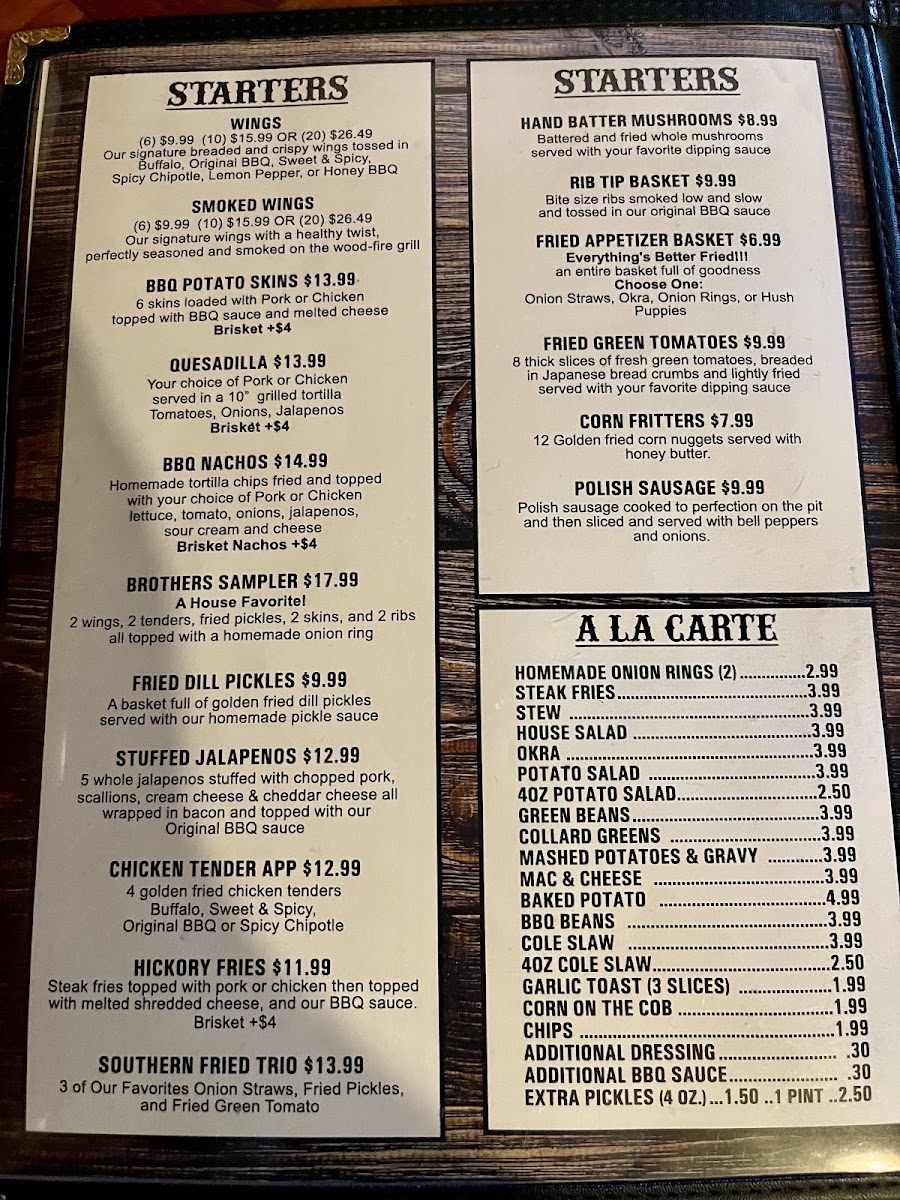 Williamson Brothers Bar-B-Q Menu - Image 3